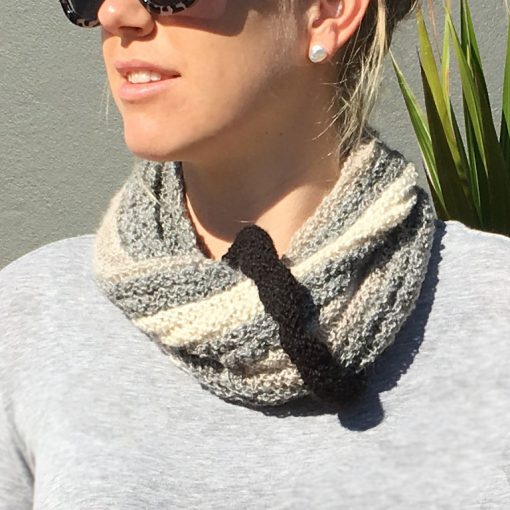 Striped Rib Cowl Grey Tones